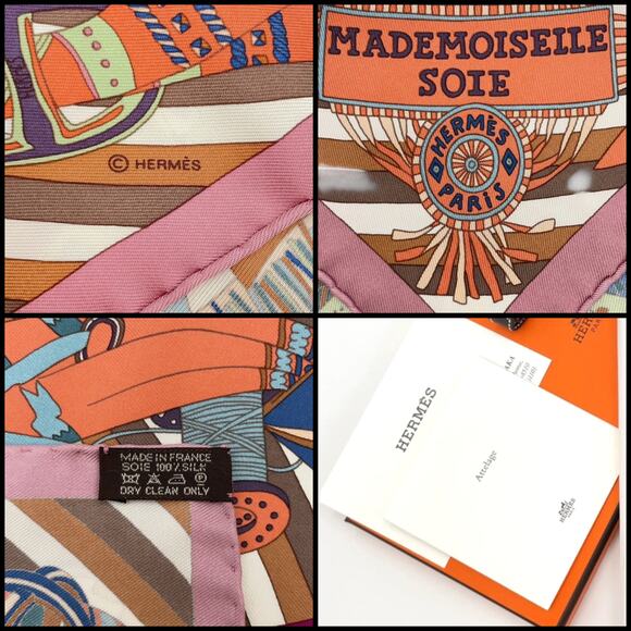 Hermes Carré 45 MADEMOISEILLE SOIE Silk Scarf W/Box - Picture 8 of 16